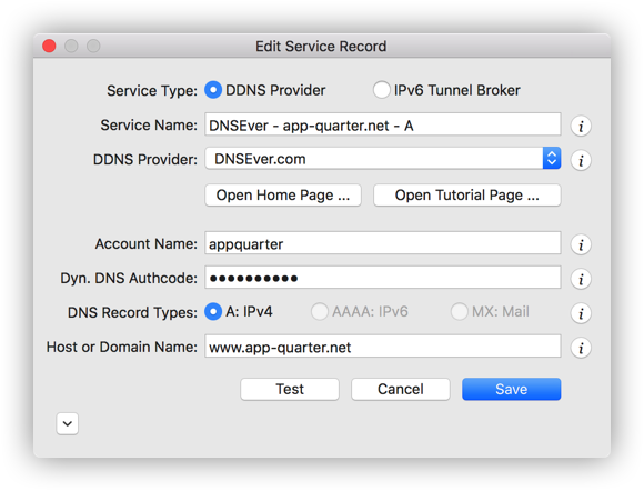 DNSEver Service Record
